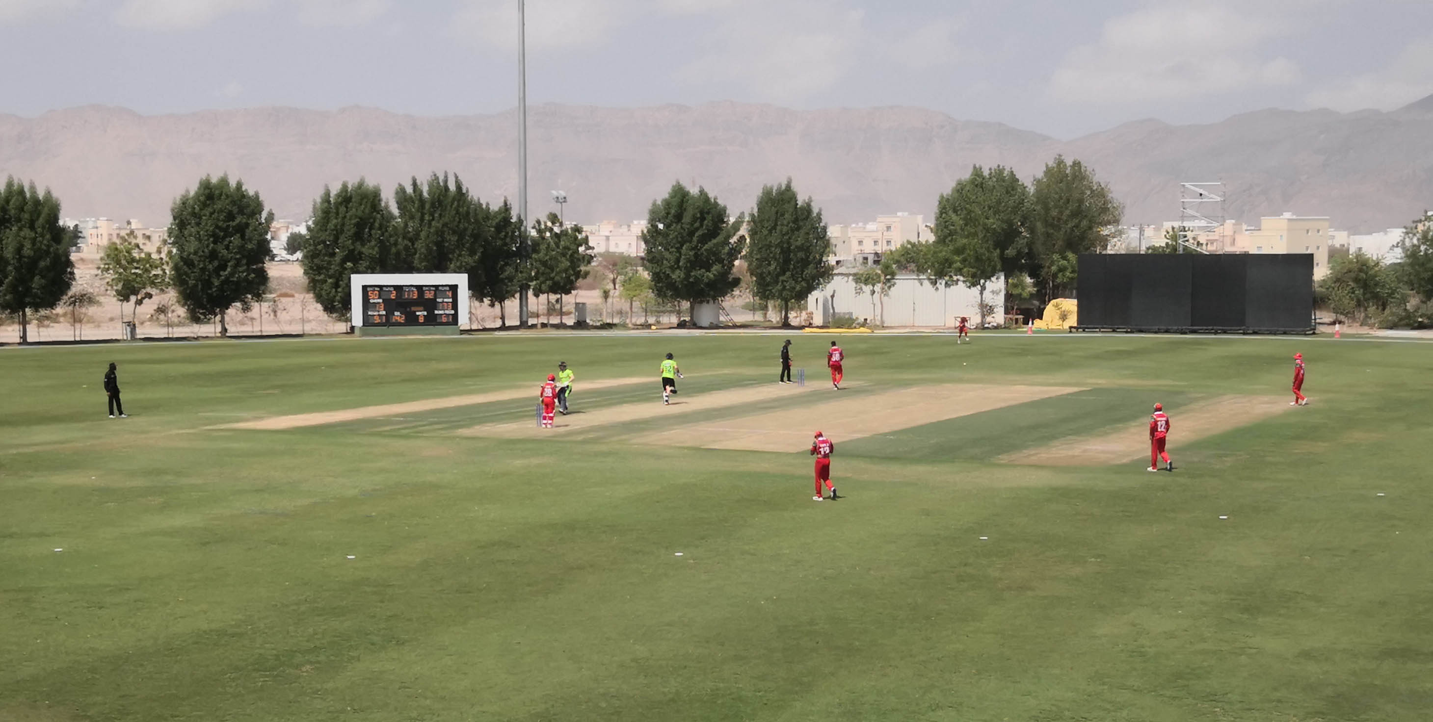 Oman vs Ireland match in progress