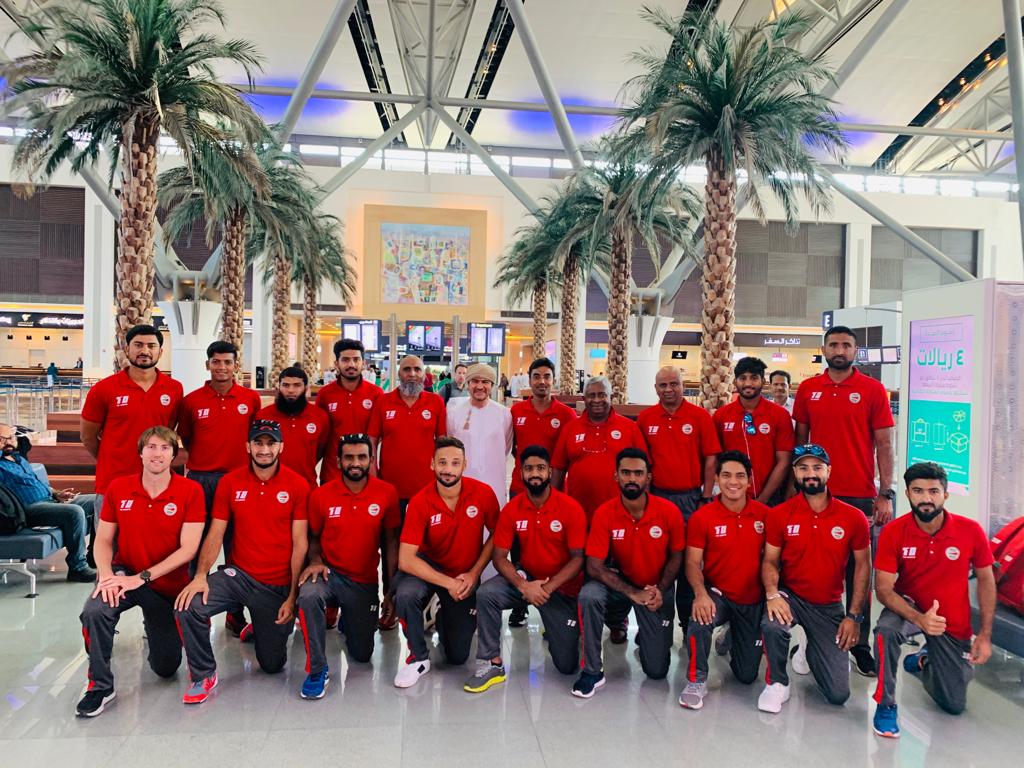 Oman Cricket Team at Muscat Airport