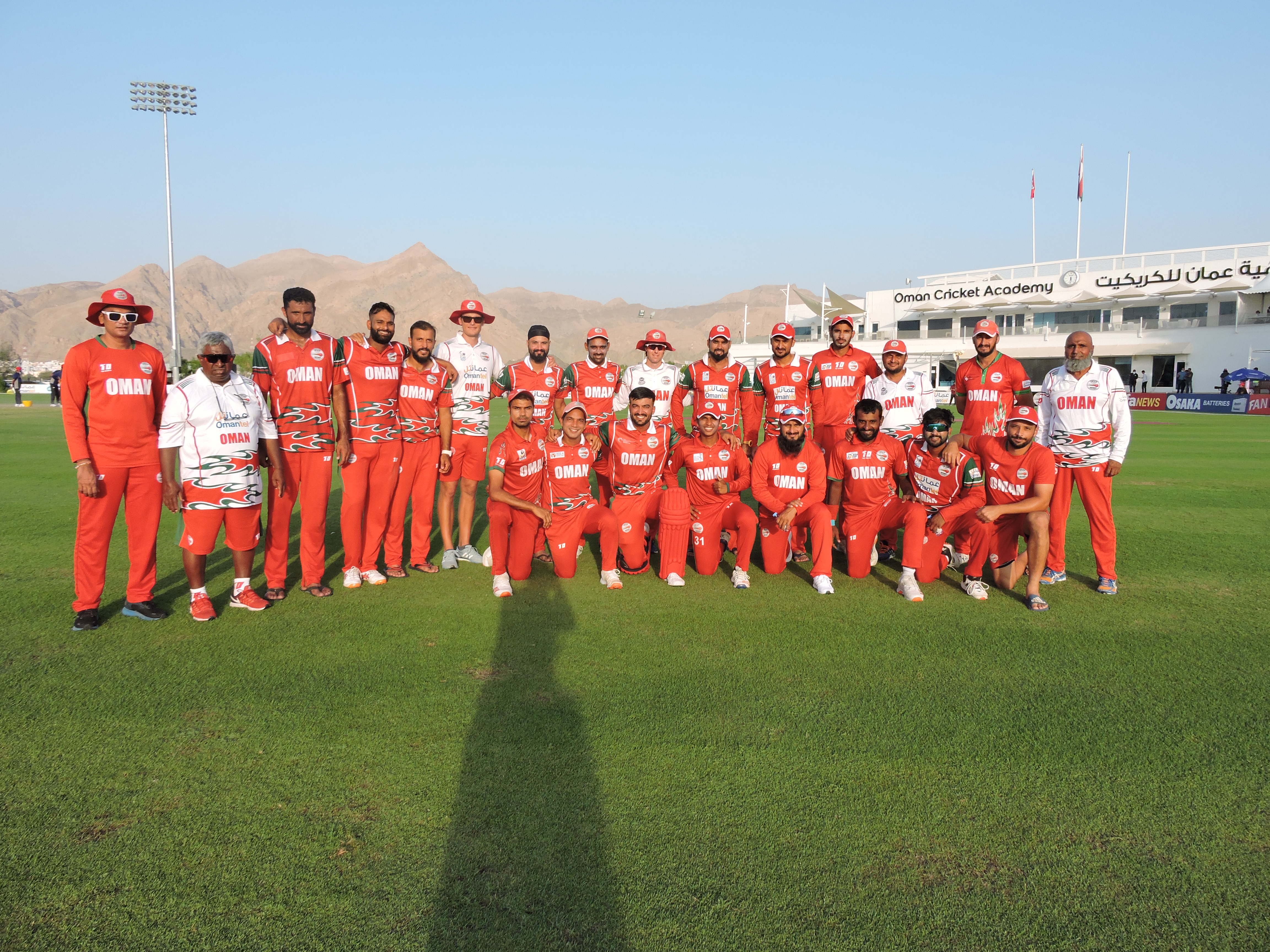 Oman team after winning the T20 series against Mumbai