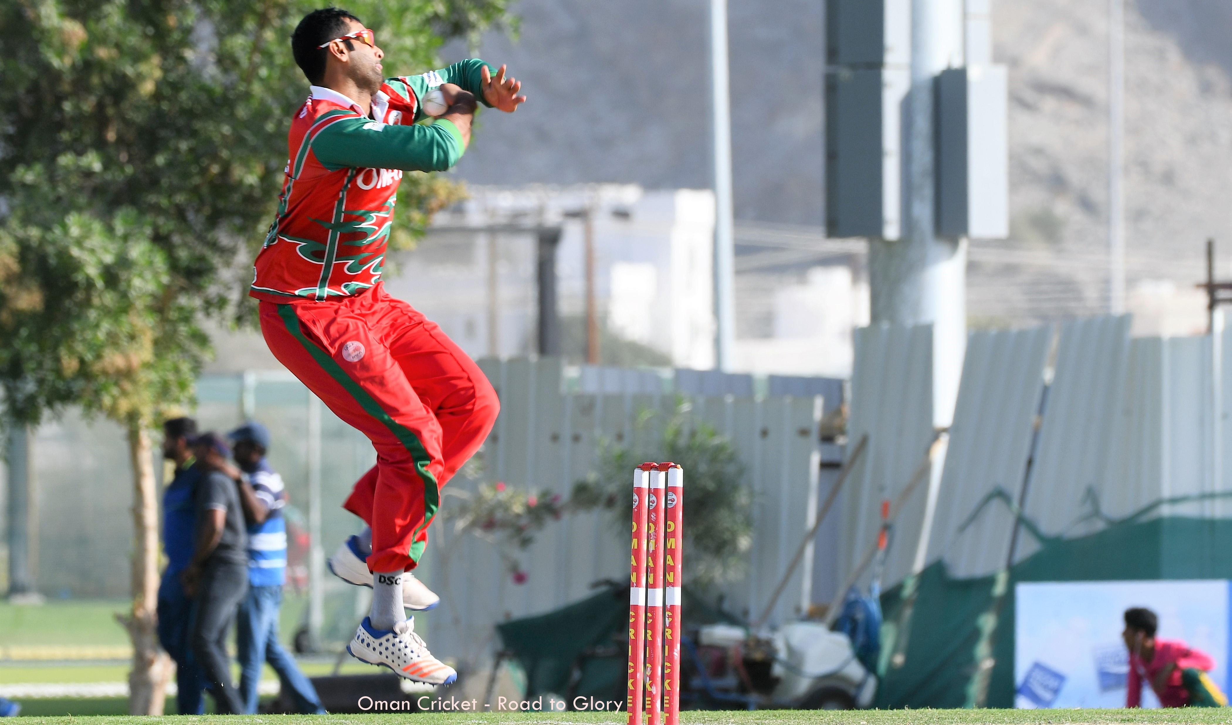 5-wicket Khawar Ali in action