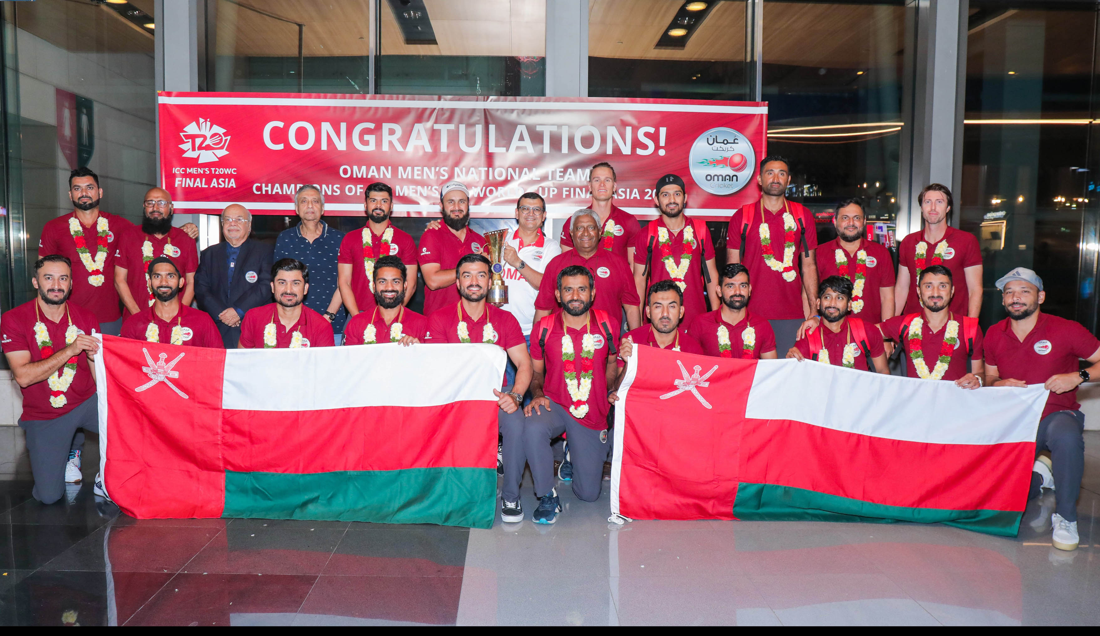 Oman National team at Seeb Airport
